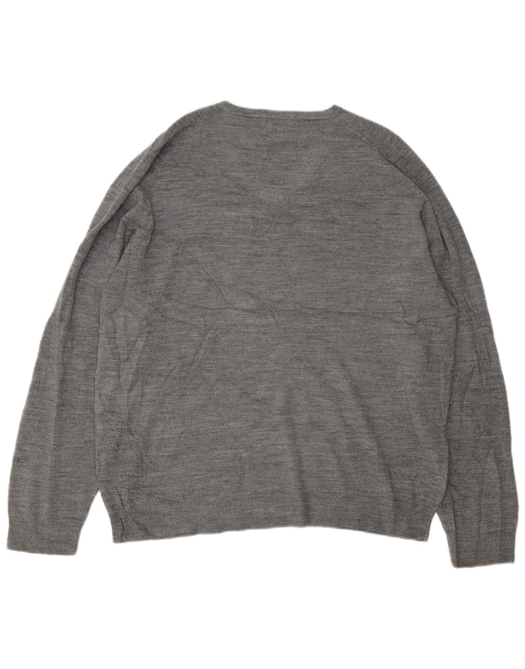 Marks & Spencer Mens Blue Harbour V-Neck Jumper Sweater XL Grey Flecked