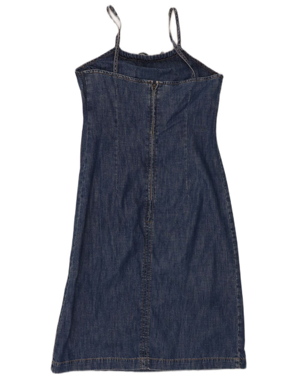 Tom Tailor Womens Sleeveless Denim Dress EU 36 Small Navy Blue Cotton