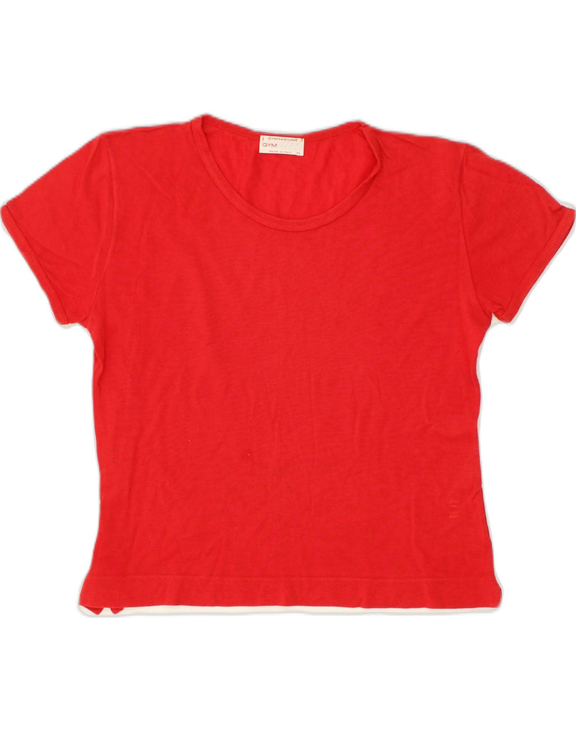 GYMNASIUM Womens T-Shirt Top UK 18 XL Red Viscose | Vintage Gymnasium | Thrift | Second-Hand Gymnasium | Used Clothing | Messina Hembry 