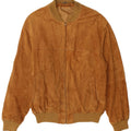 Vintage Mens Suede Bomber Jacket IT 54 2XL Brown Leather