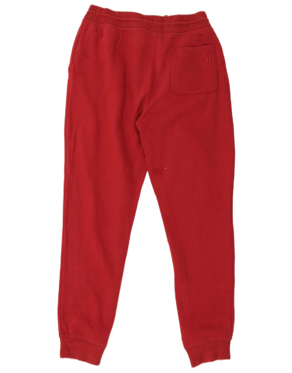 Hurley Womens Tracksuit Trousers Joggers UK 12 Medium Red Cotton