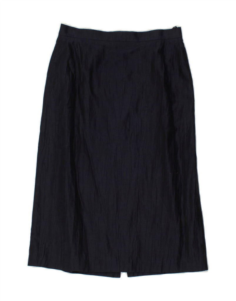 VINTAGE Womens Straight Skirt IT 40 Small W26  Navy Blue Cotton Vintage Vintage and Second-Hand Vintage from Messina Hembry 