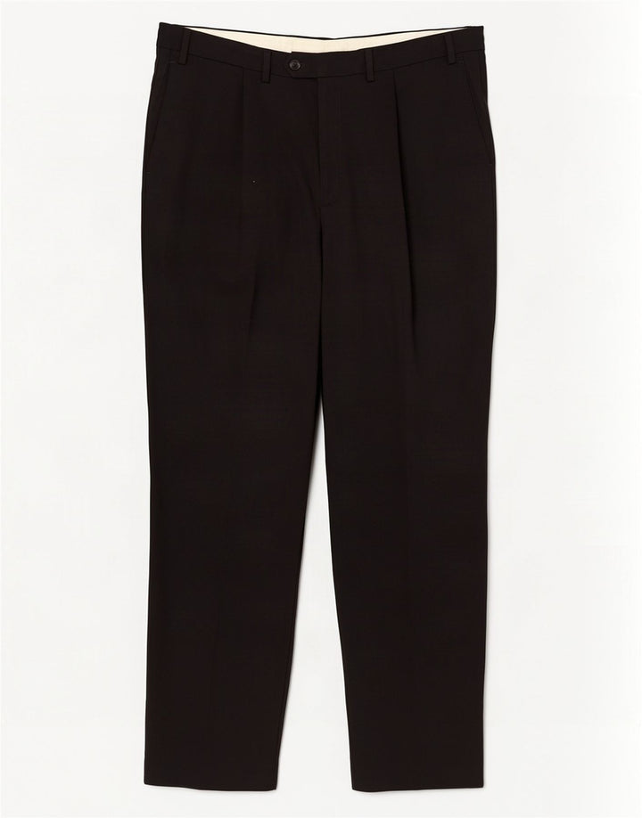 Marks & Spencer Womens Pegged Suit Trousers W40 L33 Black Wool