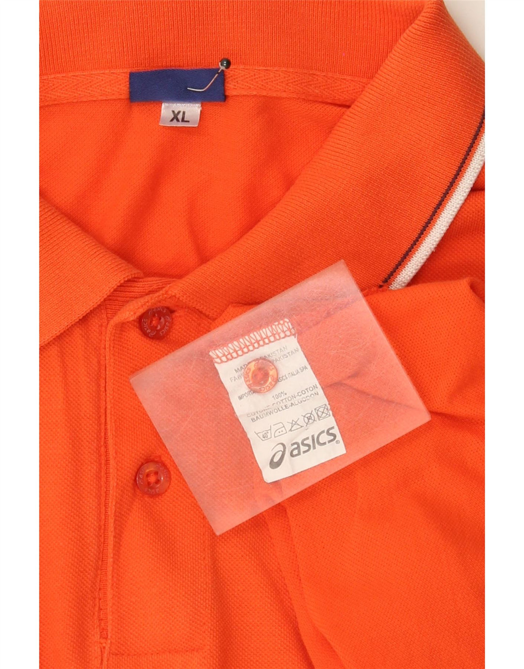 Asics Mens Polo Shirt XL Orange Cotton