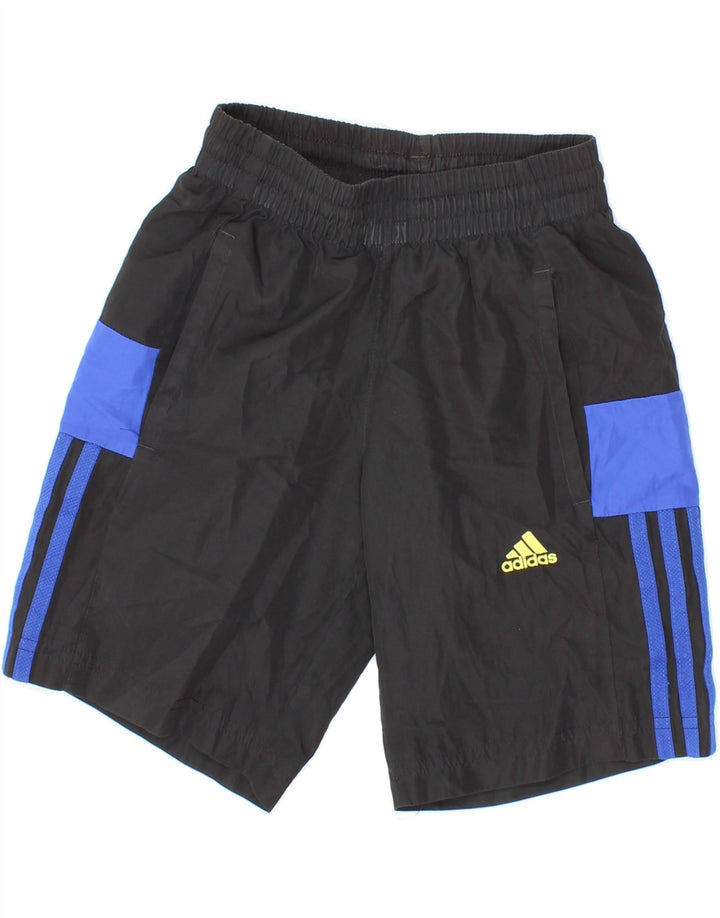ADIDAS Boys Sport Shorts 7-8 Years Black Colourblock Polyester Vintage Adidas and Second-Hand Adidas from Messina Hembry 