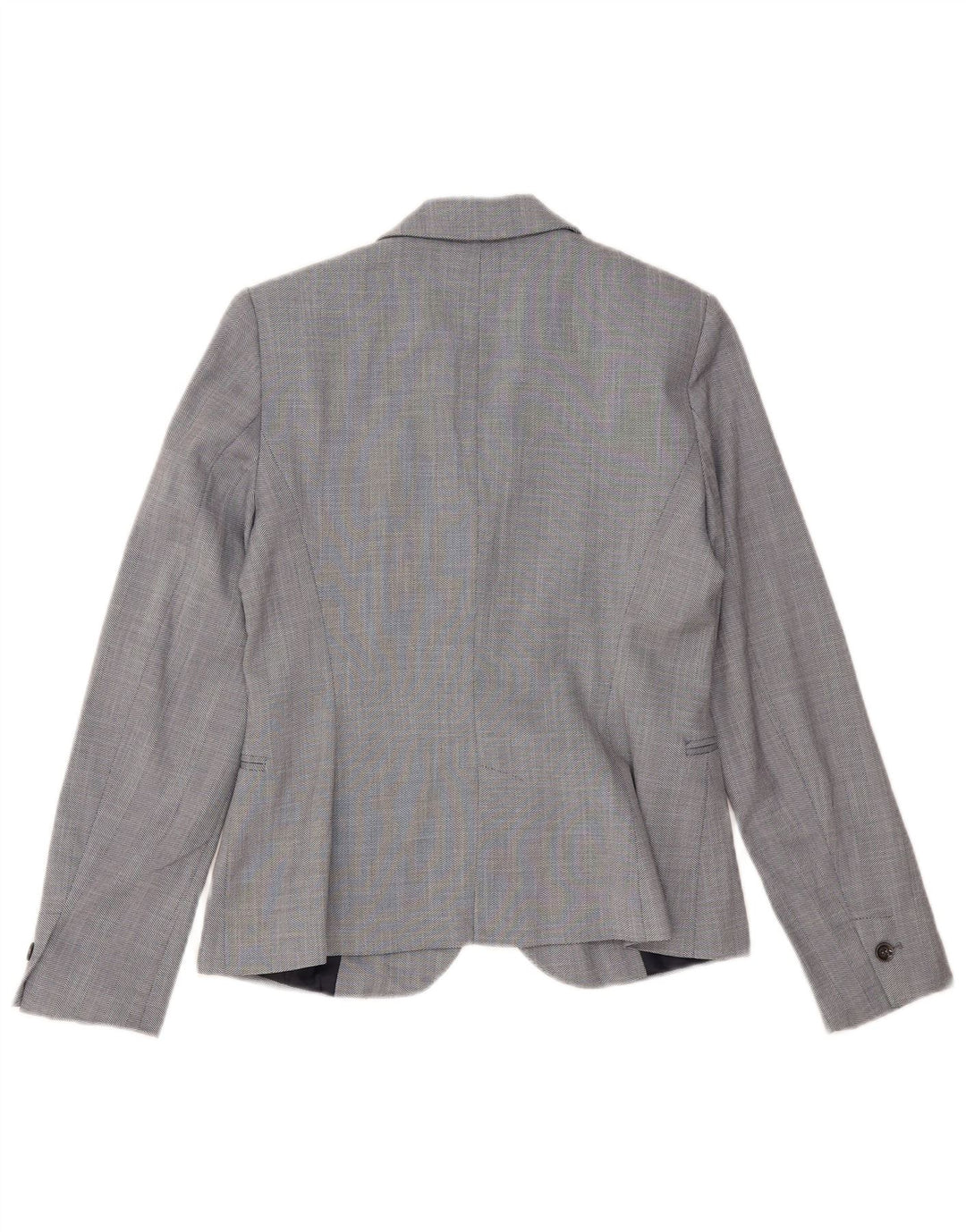 ZARA Womens 1 Button Blazer Jacket EU 36 XS Grey Chevron Polyester