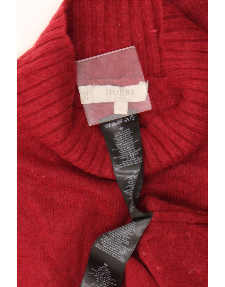 Hobbs Womens Turtle Neck Jumper Sweater UK 10 Small Red Merino Wool
