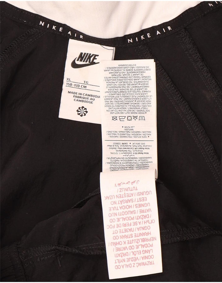Nike Boys Graphic Tracksuit Top Jacket 13-14 Years XL Black Nylon