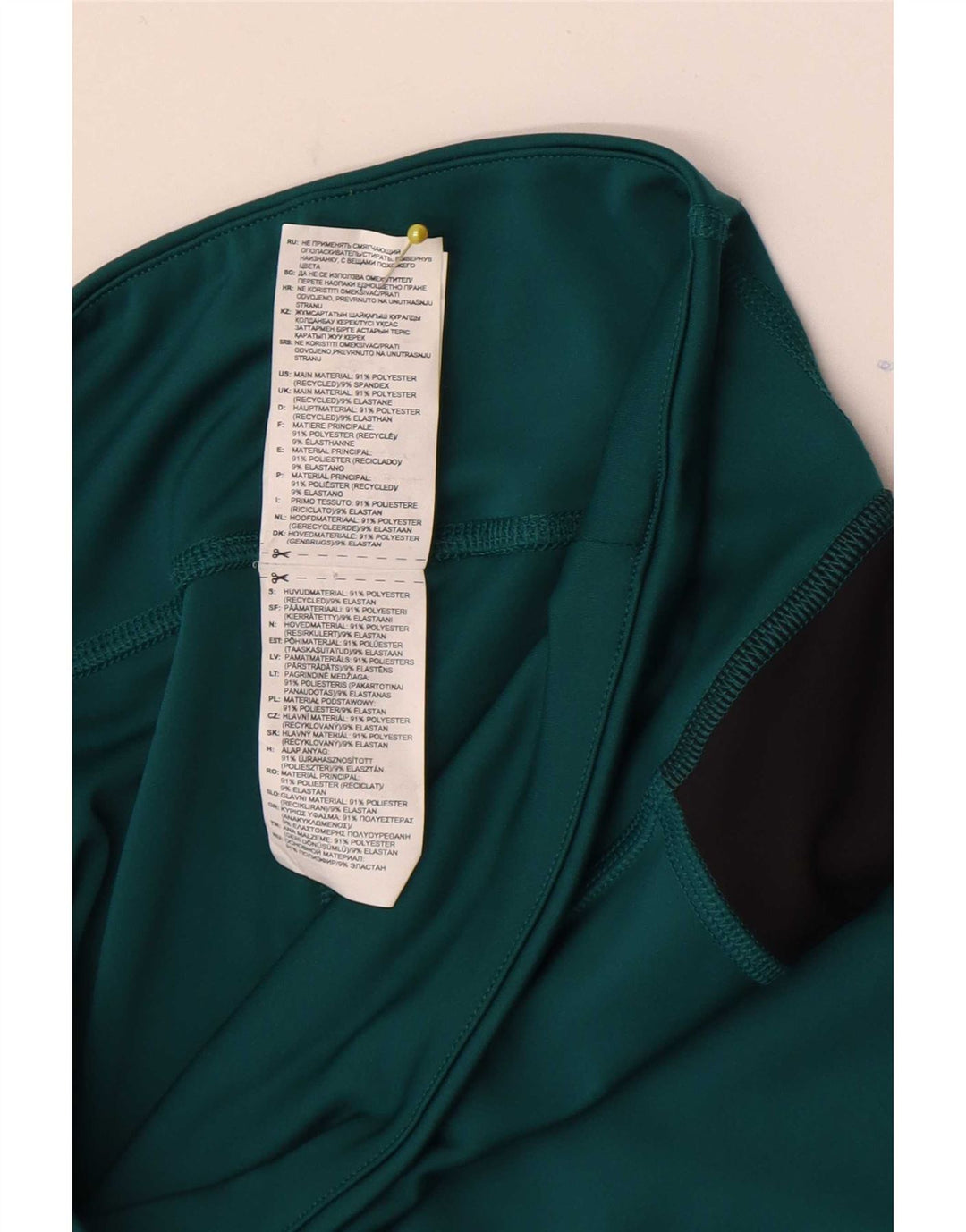 Reebok Womens Graphic Leggings UK 8/10 Small  Green Colourblock Polyester
