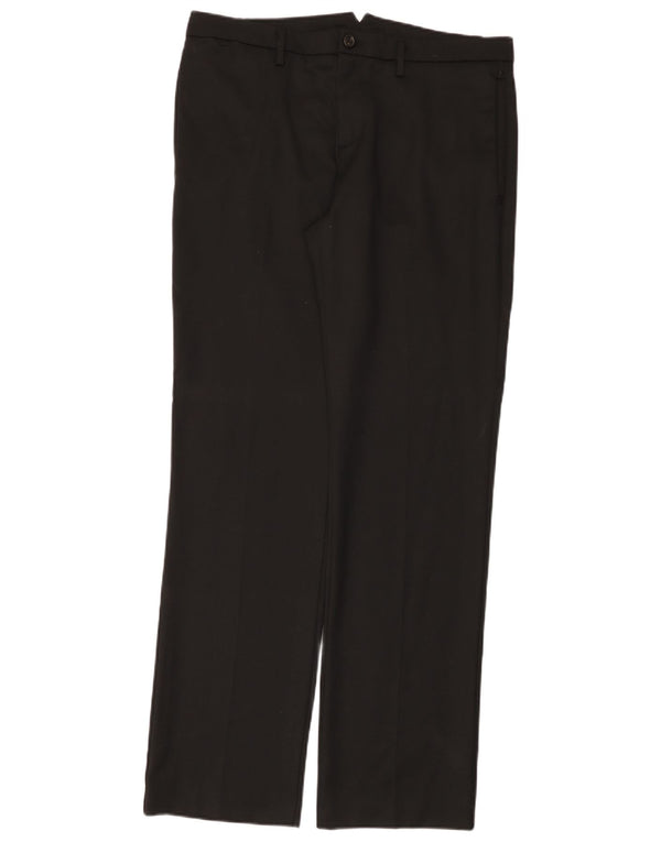 Benetton Mens Straight Casual Trousers IT 50 Large W36 L35 Black Polyester
