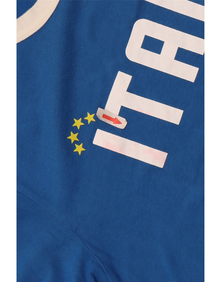 Lotto Mens Graphic T-Shirt Top Medium Blue Cotton