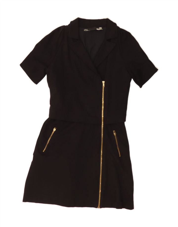 MOSCHINO Womens Basic Dress UK 12 Medium Black Viscose Vintage Moschino and Second-Hand Moschino from Messina Hembry 