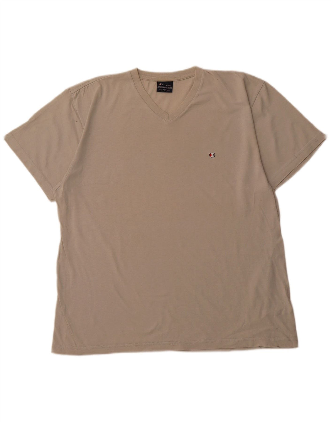 Champion Womens T-Shirt Top UK 18 XL Beige Cotton