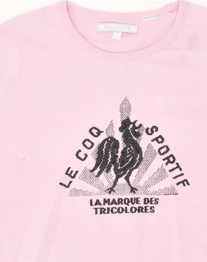 LE COQ SPORTIF Womens Graphic T-Shirt Top UK 20 2XL Pink Cotton | Vintage Le Coq Sportif | Thrift | Second-Hand Le Coq Sportif | Used Clothing | Messina Hembry 