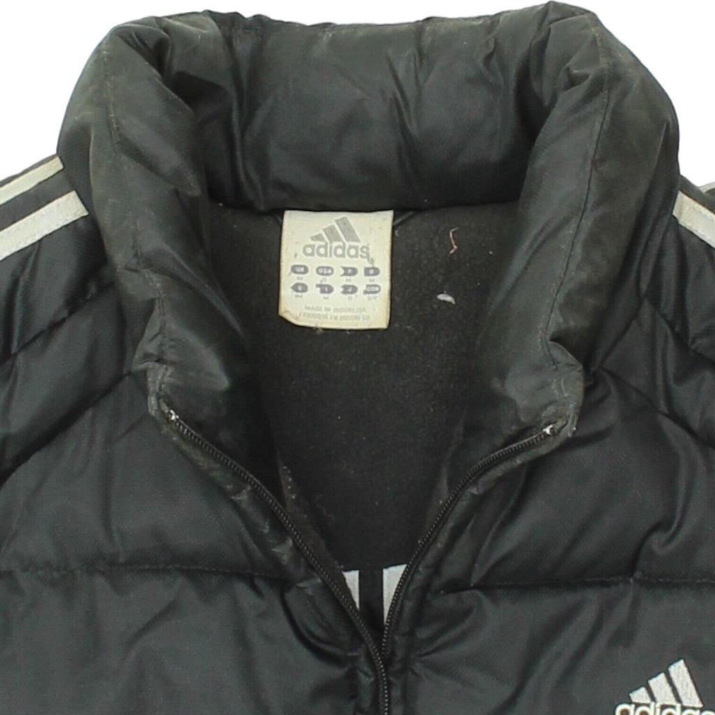 Adidas Mens Black Puffer Jacket | Vintage Y2K Sportswear Padded Coat VTG | Vintage Messina Hembry | Thrift | Second-Hand Messina Hembry | Used Clothing | Messina Hembry 