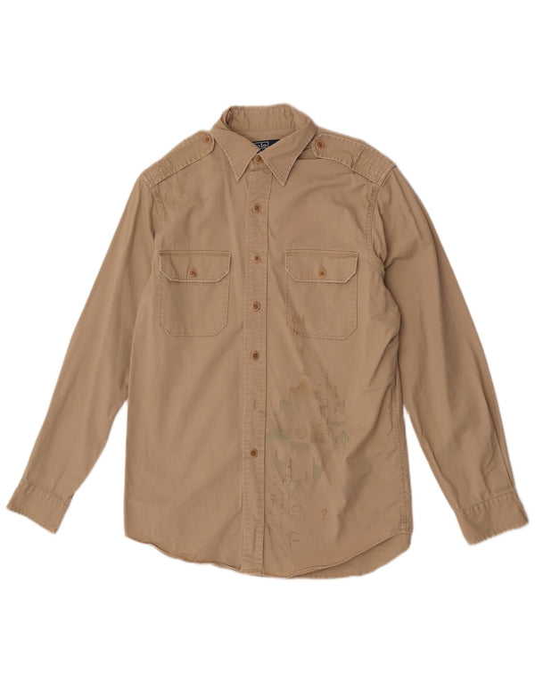 Polo Ralph Lauren Mens Shirt Medium Beige Cotton