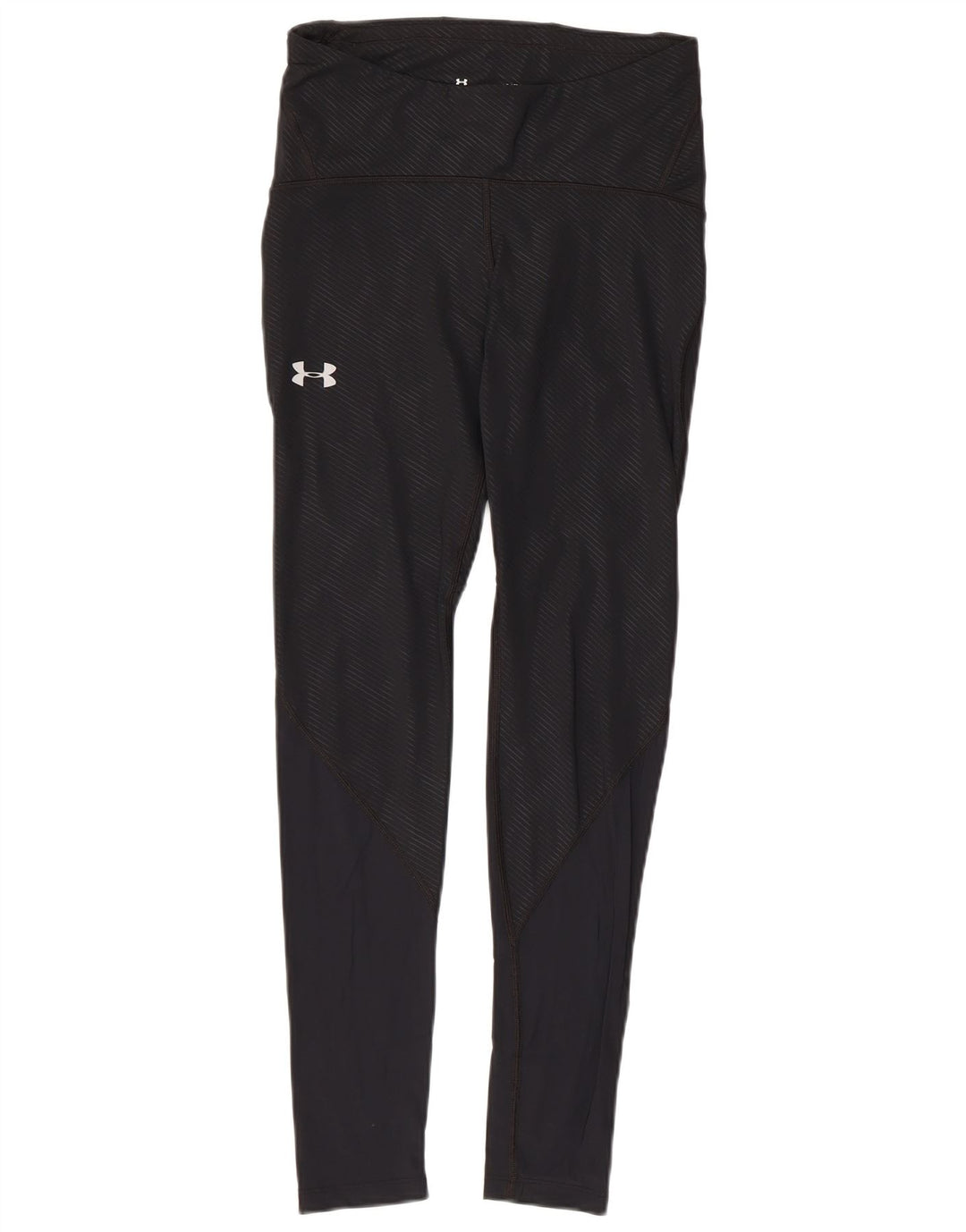 Under Armour Womens Leggings UK 14 Medium Black Striped Nylon