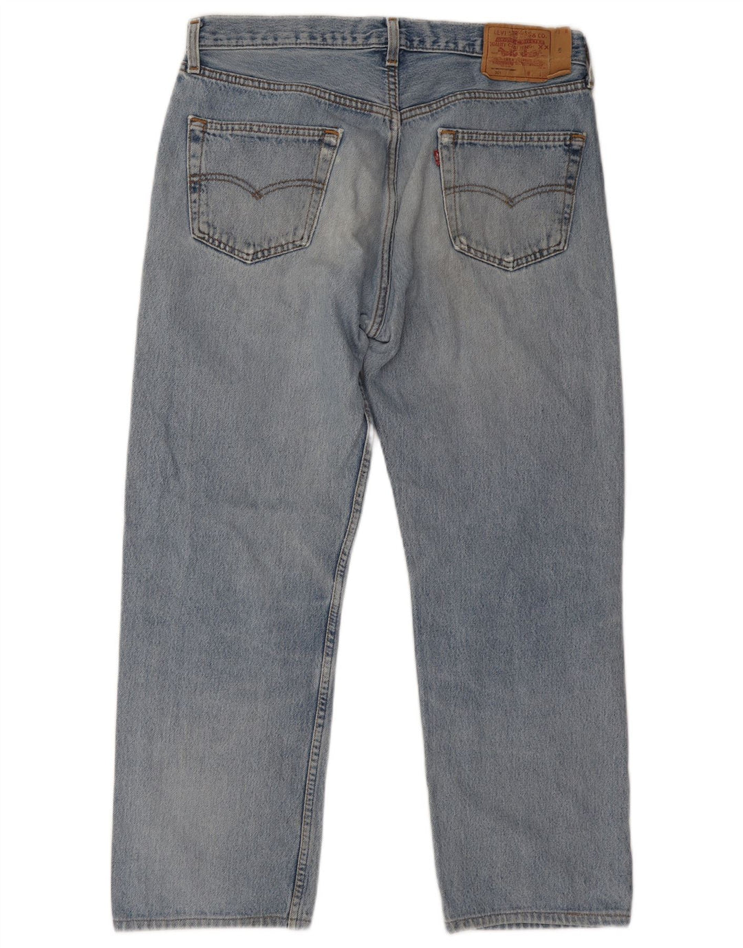 Levi's Mens 501 Distressed Straight Jeans W32 L27 Blue Cotton