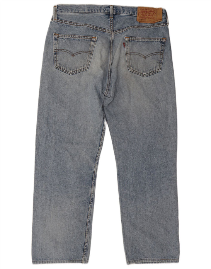 Levi's Mens 501 Distressed Straight Jeans W32 L27 Blue Cotton