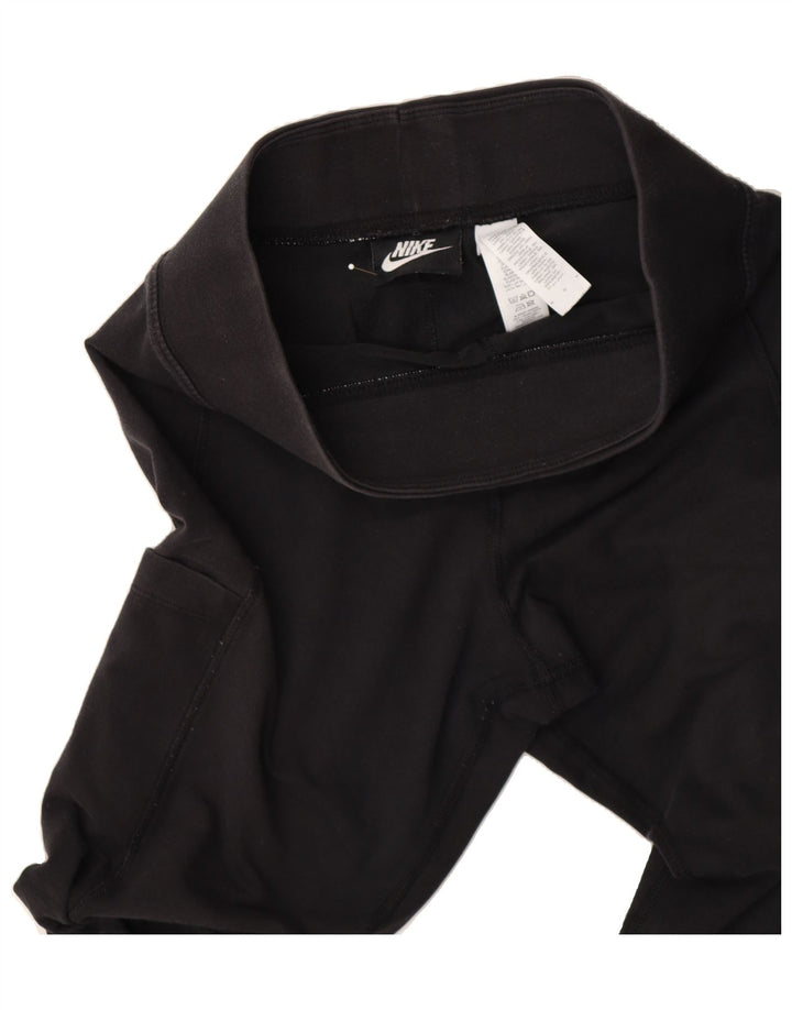 NIKE Womens Graphic Tracksuit Trousers UK 12 Medium Black Cotton Vintage Nike and Second-Hand Nike from Messina Hembry 