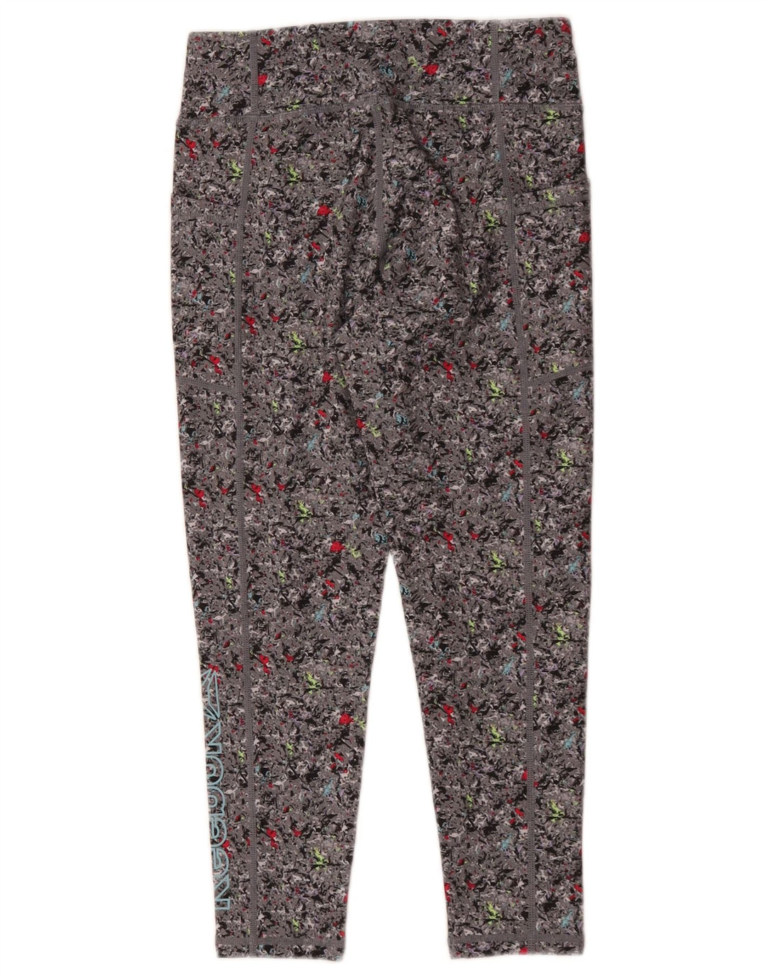 Reebok Girls Leggings 10-11 Years Large Grey Floral Polyester