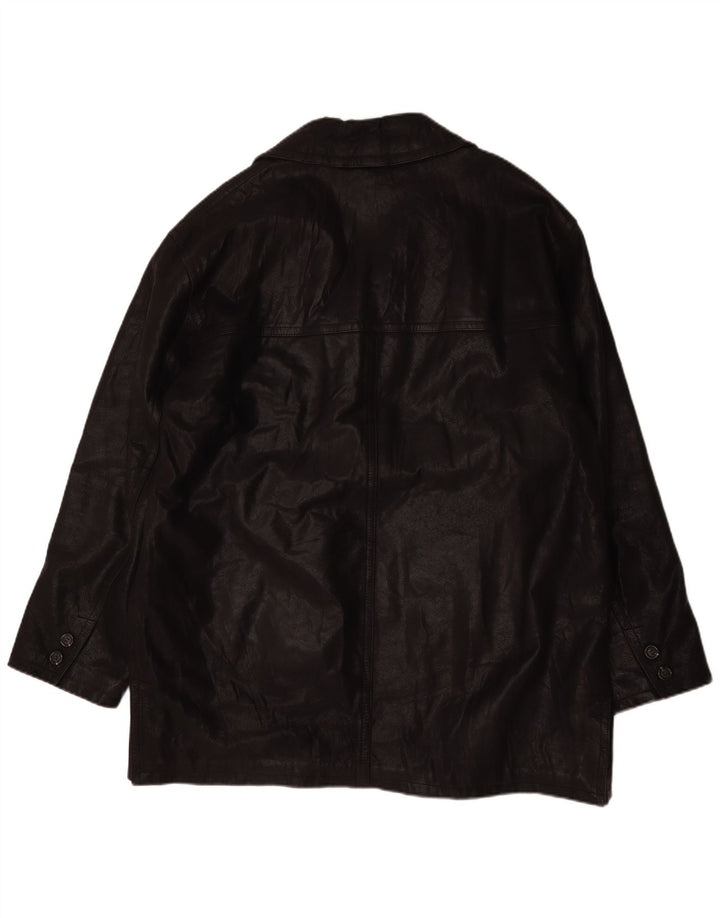 Brooklyn Mens Leather Jacket UK 44 2XL Black