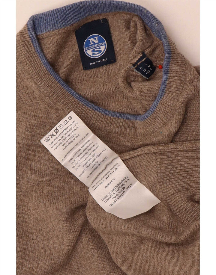 North Sails Mens Crew Neck Jumper Sweater Medium Beige Polyamide