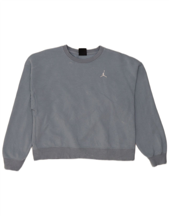 JORDAN Womens Sweatshirt Jumper UK 6 XS Blue Cotton