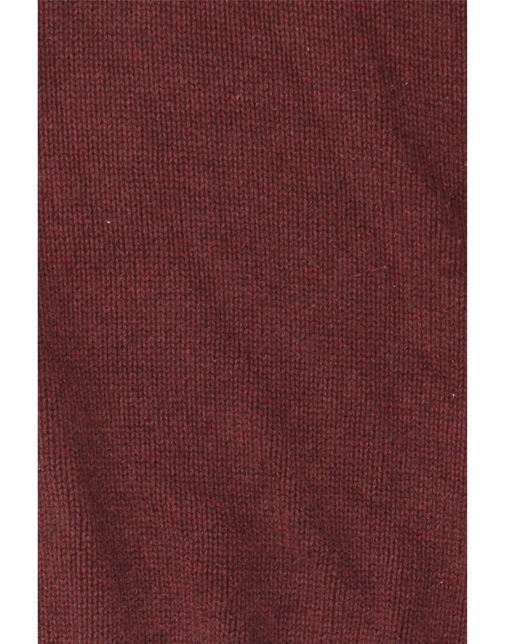 Marks & Spencer Mens Shawl Neck Jumper Sweater Medium Burgundy Cotton