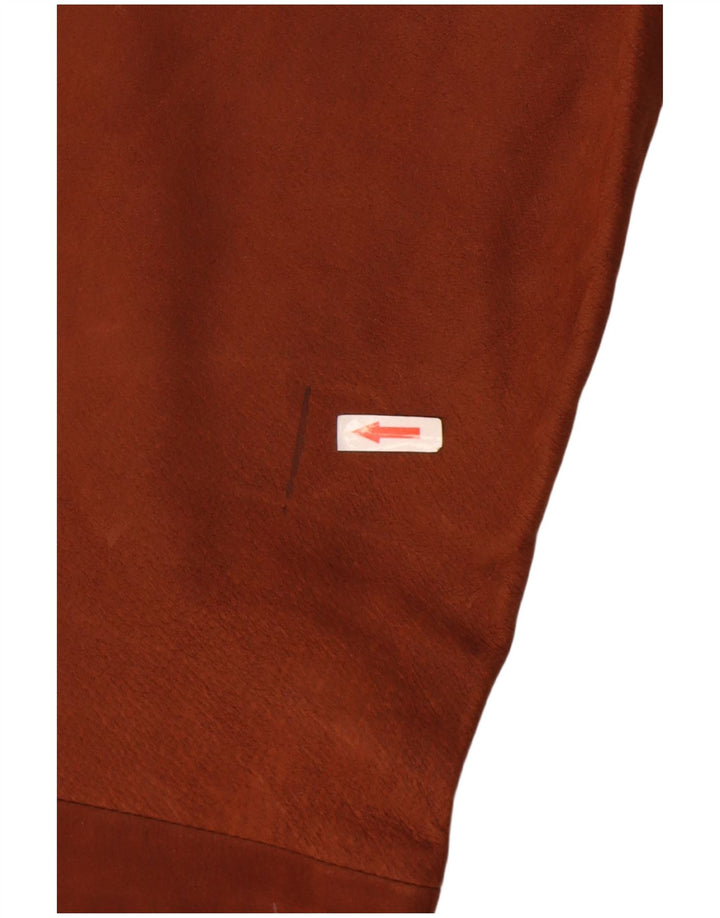 Vintage Mens Leather Trousers W33 L33 Brown Leather