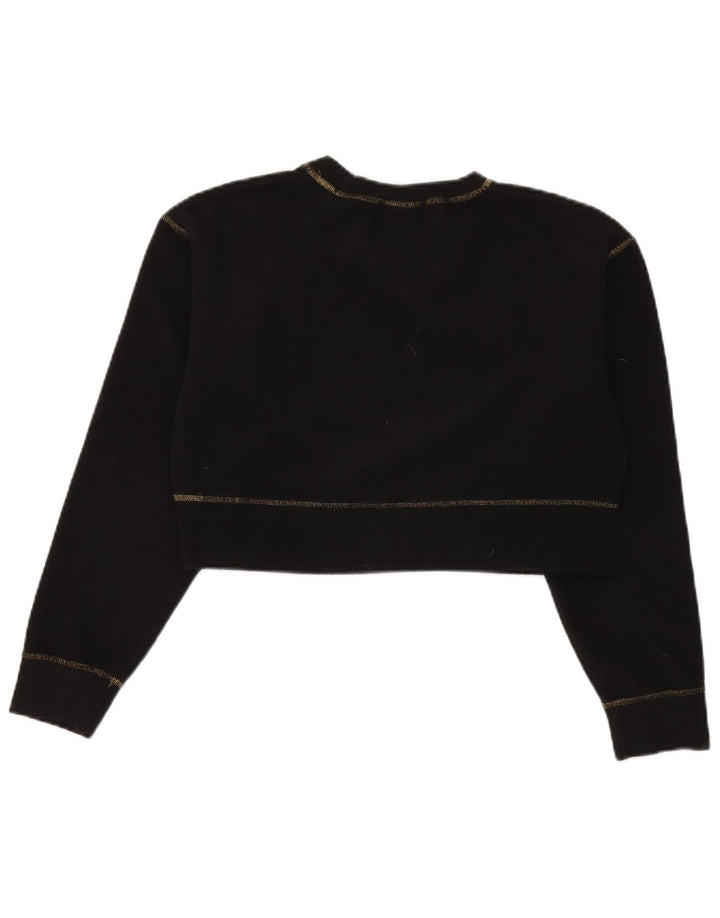 Nike Womens Crop Fleece Jumper UK 10 Small Black Polyester