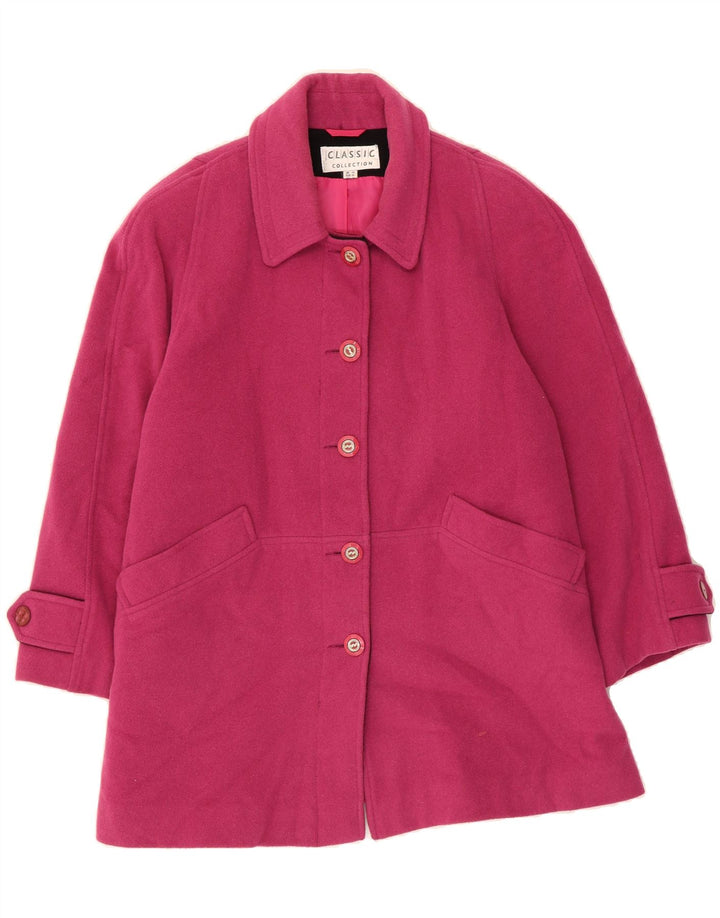 CLASSIC Womens Overcoat UK 18 XL Pink Vintage CLASSIC and Second-Hand CLASSIC from Messina Hembry 