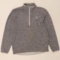 Under Armour Mens Zip Neck Sweatshirt Jumper Medium Grey Flecked Polyester