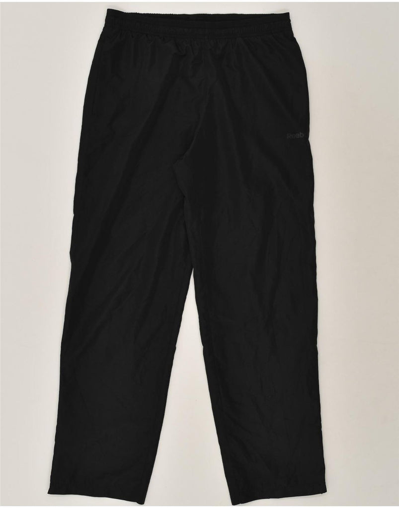 REEBOK Mens Tracksuit Trousers Medium Black Polyester | Vintage Reebok | Thrift | Second-Hand Reebok | Used Clothing | Messina Hembry 