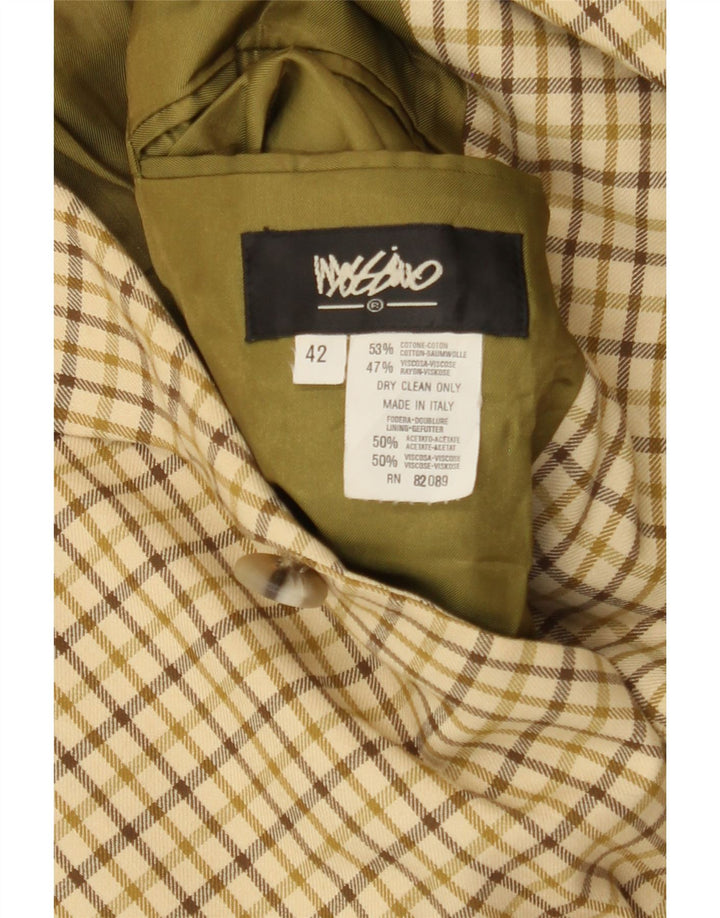 MOSSIMO Mens 4 Button Blazer Jacket UK 42 XL Beige Check Cotton Vintage Mossimo and Second-Hand Mossimo from Messina Hembry 