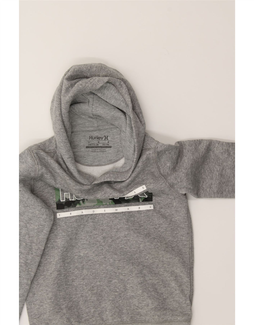 HURLEY Boys Graphic Hoodie Jumper 5-6 Years Medium  Grey Cotton Vintage Hurley and Second-Hand Hurley from Messina Hembry 