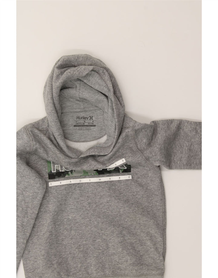 HURLEY Boys Graphic Hoodie Jumper 5-6 Years Medium  Grey Cotton Vintage Hurley and Second-Hand Hurley from Messina Hembry 
