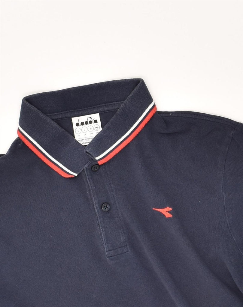 DIADORA Mens Polo Shirt Large Navy Blue Cotton | Vintage Diadora | Thrift | Second-Hand Diadora | Used Clothing | Messina Hembry 