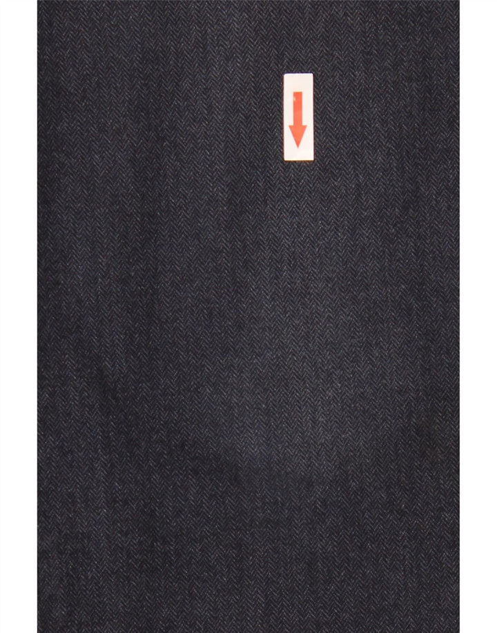 Massimo Dutti Mens Chino Trousers EU 42 Large W32 L30 Navy Blue Herringbone