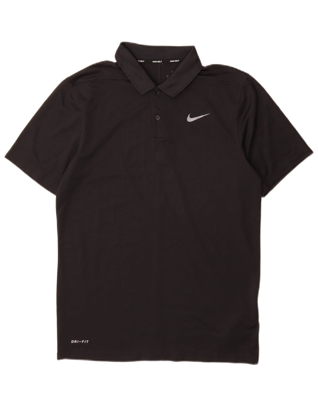 Nike Mens Dri Fit Polo Shirt Small Black Polyester