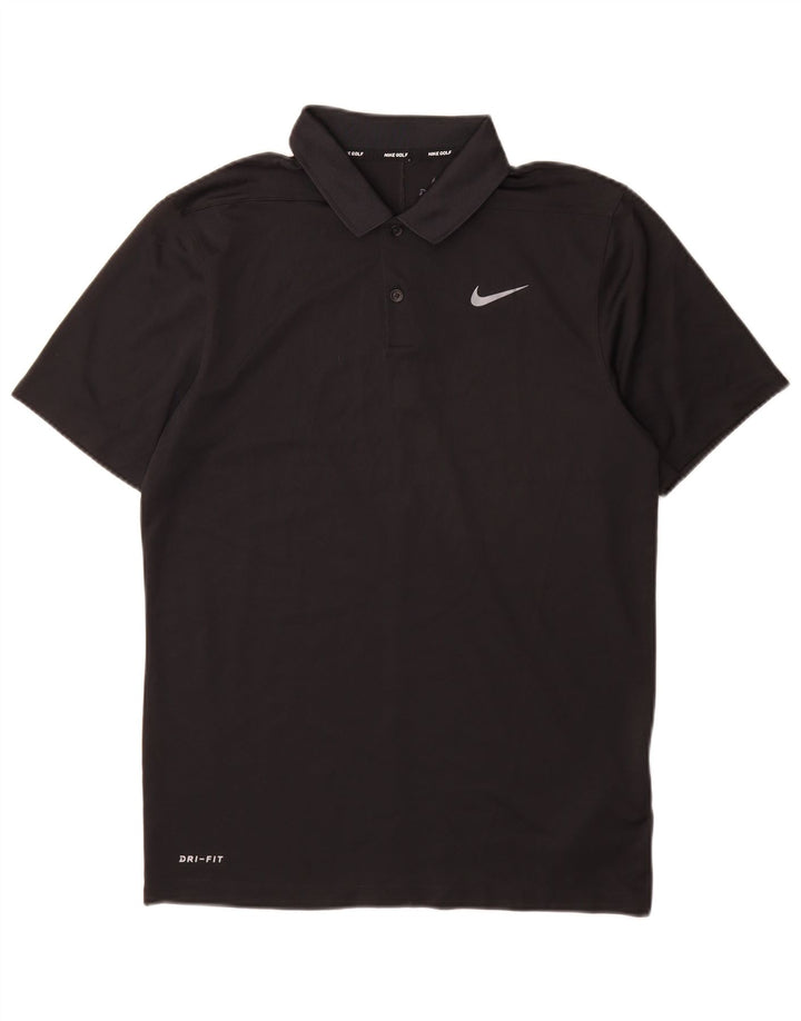 Nike Mens Dri Fit Polo Shirt Small Black Polyester
