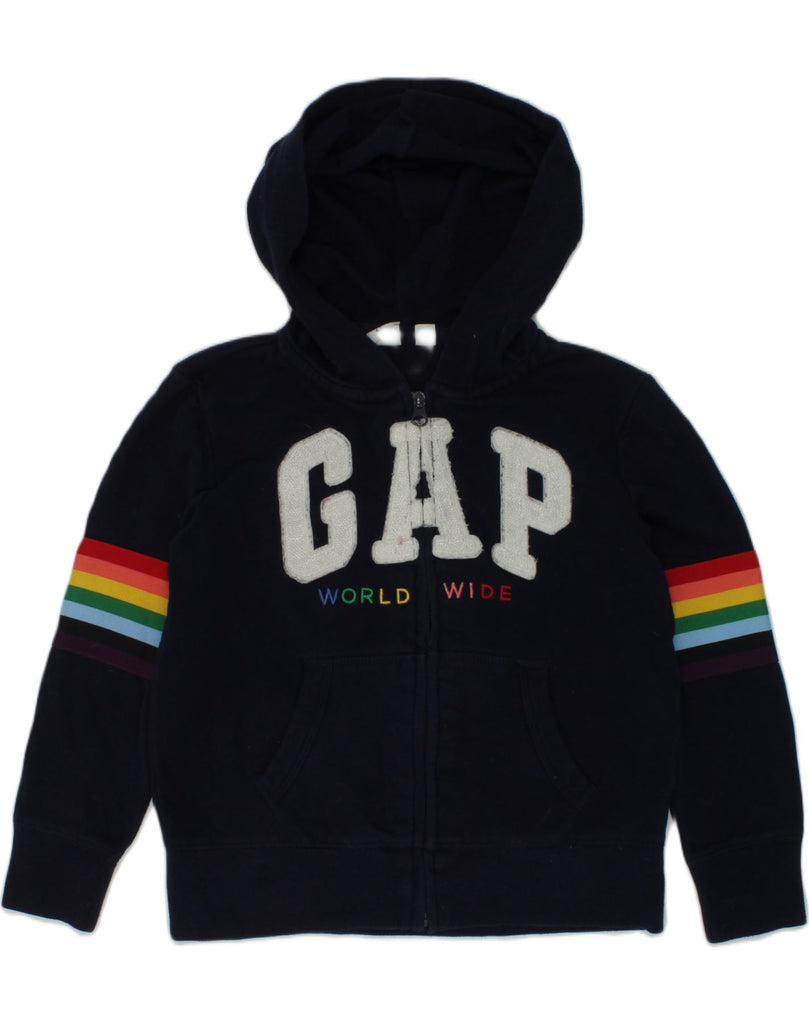 GAP Girls Standard Fit Graphic Zip Hoodie Sweater 6-7 Years Small Navy Blue | Vintage Gap | Thrift | Second-Hand Gap | Used Clothing | Messina Hembry 