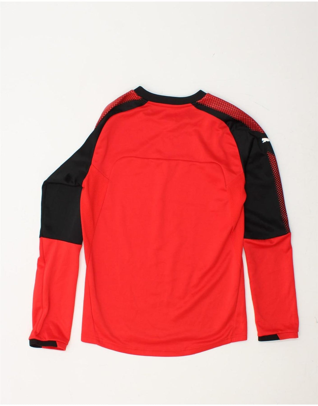 PUMA Mens Graphic Top Long Sleeve XS Red Colourblock Polyester