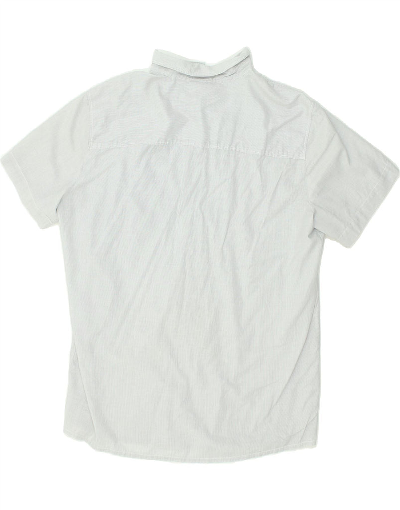 JACK WOLFSKIN Mens Short Sleeve Shirt 2XL Grey Pinstripe Cotton | Vintage Jack Wolfskin | Thrift | Second-Hand Jack Wolfskin | Used Clothing | Messina Hembry 