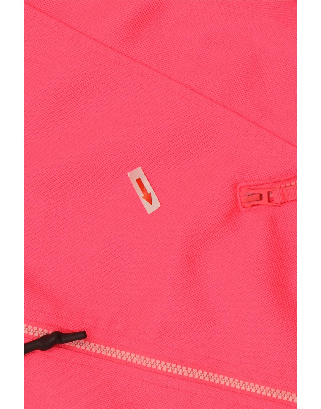 Zara Womens Crop Oversized Zip Hoodie Sweater UK 14 Medium Pink Polyester