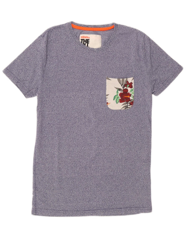 Superdry Mens Graphic T-Shirt Top Small Blue Cotton