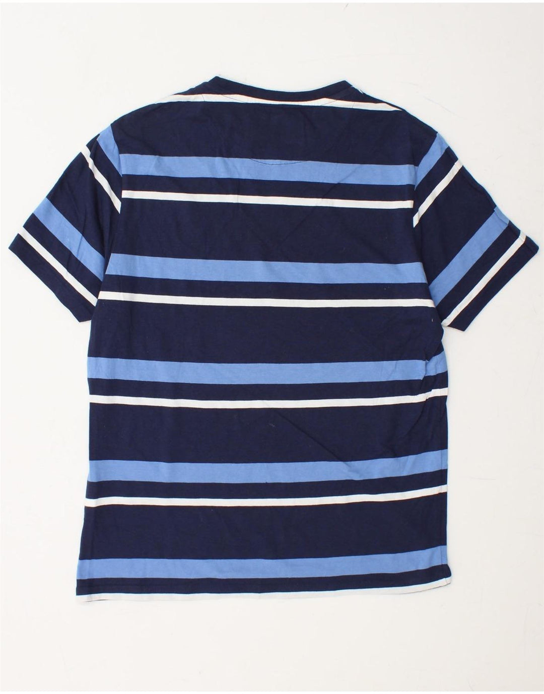 LYLE & SCOTT Mens T-Shirt Top Medium Navy Blue Striped Cotton