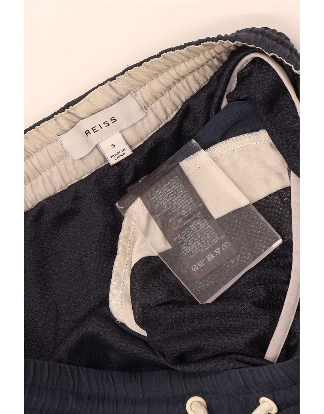 Reiss Mens Swimming Shorts Small Navy Blue Colourblock Polyester