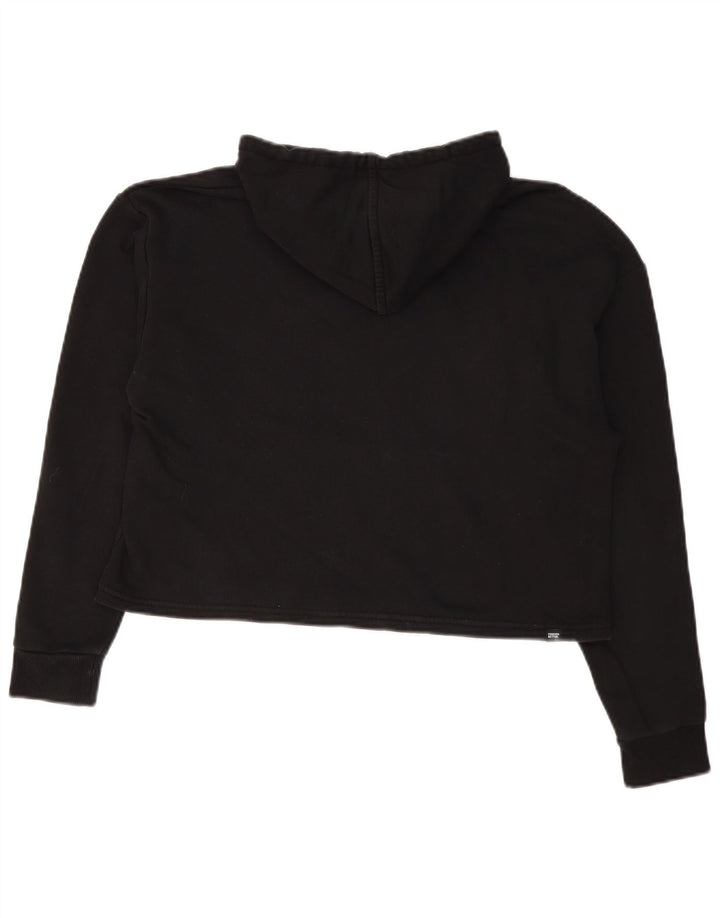 Puma Womens Oversized Crop Graphic Hoodie Jumper UK 10 Small Black