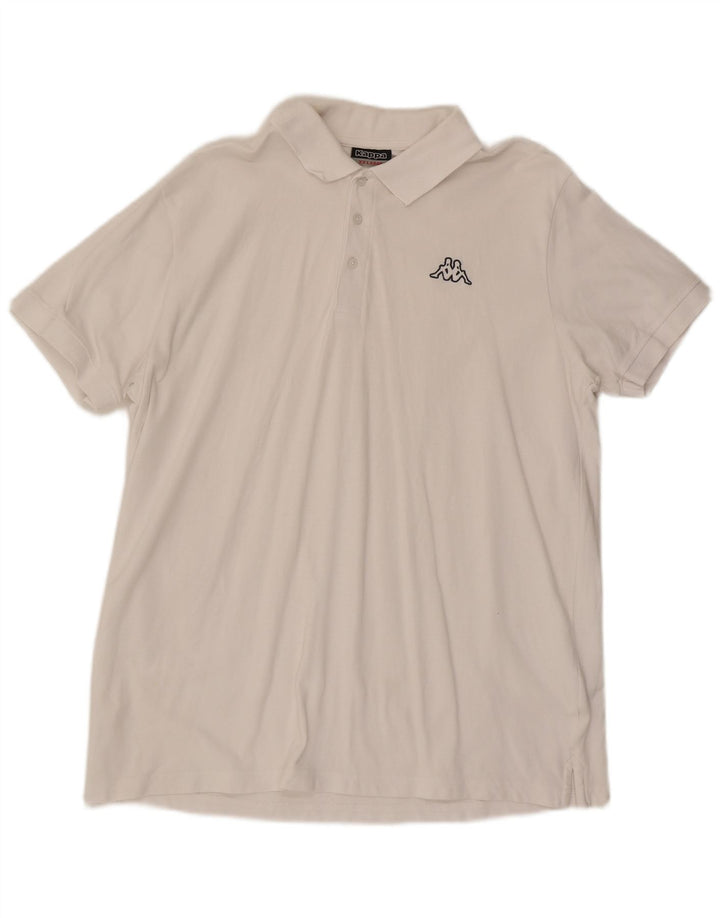 KAPPA Mens Polo Shirt 2XL White Cotton